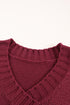V Neck Drop Shoulder Knitted Sweater
